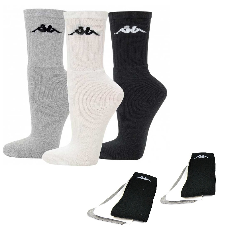 Ponožky KAPPA 6 párů sportovních ponožek (bílé, šedé, černé)-3942