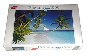Puzzle 1000 dílů - palmová pláž cca. 68,5-47,7 cm