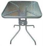 Bistro stůl čtvercový kovový skleněná deska 60 x 60 cm výška 70 cm stříbrná konstrukce