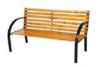 Zahradní lavička 122 cm dřevěná lavice s kovovou konstrukcí