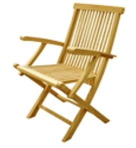 DF09 - Dřevěná židle skládací s opěrkami rukou 58x89x56 cm, sada 2 kusy
