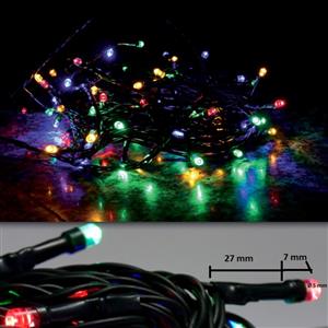 96 LED vánoční mini řetěz 10m venkovní - barevný mix