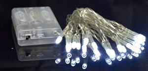 Vánoční řetěz na baterie 20 LED studená bílá délka 3m - s časovačem