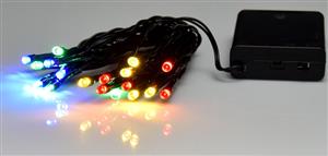 Vánoční řetěz na baterie 20 LED barevný mix multicolor - délka 3 m