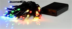 Vánoční řetěz na baterie 30 LED barevný mix multicolor - délka 4,5 m