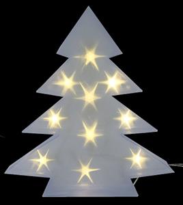Vánoční dekorace stromek PVC, 10 LED, 45 x 8 cm - studená bílá