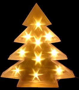 Vánoční dekorace stromek PVC, 10 LED, 45 x 8 cm - teplá bílá