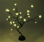 Černý kvetoucí stromeček 24 LED na tužkové baterie 40 cm teplá bílá
