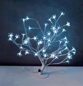 516365.2 Kvetoucí stromeček 48 LED 45 cm modré kvítky s transf. perleťový kmen venkovní