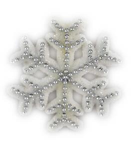 Sněhová vločka bílo stříbrná 10 cm sada 4 ks