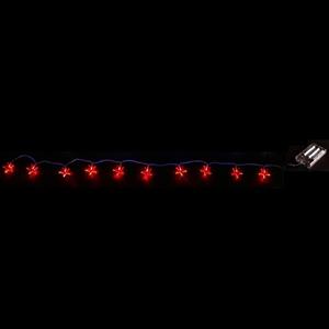 Světelný řetěz na baterie hvězdy 10 Led 140 cm - červené světlo
