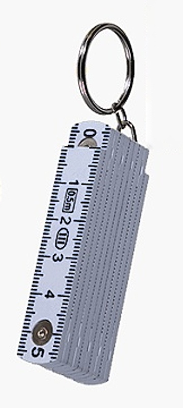 Přívěsek na klíče skládací metr 50 cm 3,7 x 1,4x 6,6 cm bílý