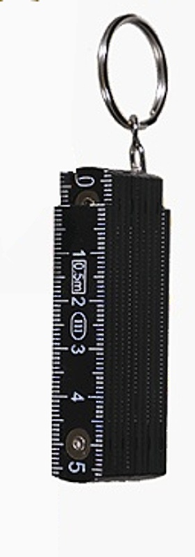 Přívěsek na klíče skládací metr 50 cm 3,7 x 1,4x 6,6 cm černý