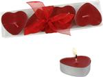 Čajové svíčky ve tvaru srdce v dárkovém balení s mašlí dárková sada 4 kusy