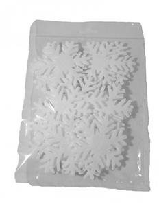 Umělý sníh sněhová vločka bílá z filcu balení 20 g průměr vločky 8 cm