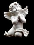 Modlící se andělíček 12x9x6,5 cm soška anděla bílý polyresin