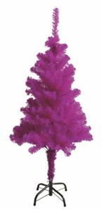 Umělý vánoční stromek 150 cm - fialový lila, včetně kovového stojanu