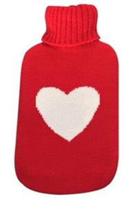 Zahřívací lahev na vodu 2l design č. 4 červená béžové srdce