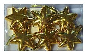 Vánoční ozdoby hvězda 5 cm sada 6 ks zlaté lesklé