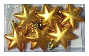 Vánoční ozdoby hvězda 5 cm sada 6 ks zlaté matné