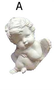 Andělíček sedící zasněný pravou ruku pod hlavou 12 x 11,5 x 16 cm