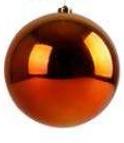 Vánoční dekorace - velká vánoční ozdoba jumbo 15 cm - oranžová