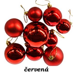 Vánoční dekorace - nerozbitné ozdoby 30 ks - mix velikostí 4,5,6,7 cm - červené