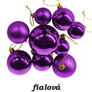 Vánoční dekorace - nerozbitné ozdoby 30 ks - mix velikostí 4,5,6,7 cm - fialové