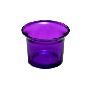 Kalíšek na čajovou svíčku čiré sklo 6 cm vnitřní 4,5 x 4,5 cm fialový