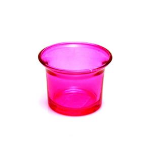 Kalíšek na čajovou svíčku čiré sklo 6 cm vnitřní 4,5 x 4,5 cm růžový