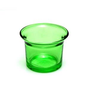 Kalíšek na čajovou svíčku čiré sklo 6 cm vnitřní 4,5 x 4,5 cm zelený