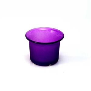Kalíšek na čajovou svíčku mléčné sklo 6 cm vnitřní 4,5 x 4,5 cm fialový