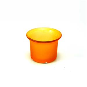 Kalíšek na čajovou svíčku mléčné sklo 6 cm vnitřní 4,5 x 4,5 cm oranžový