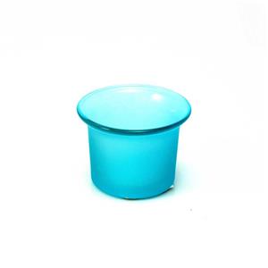 Kalíšek na čajovou svíčku mléčné sklo 6 cm vnitřní 4,5 x 4,5 cm modrý