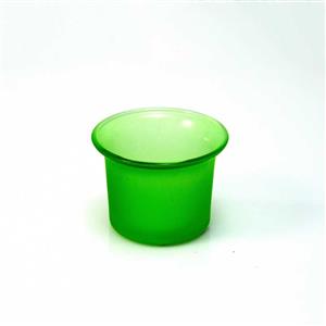 Kalíšek na čajovou svíčku mléčné sklo 6 cm vnitřní 4,5 x 4,5 cm zelený