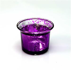 Třpytivý kalíšek na čajovou svíčku 6 cm vnitřní 4,5x4,5 cm fialový