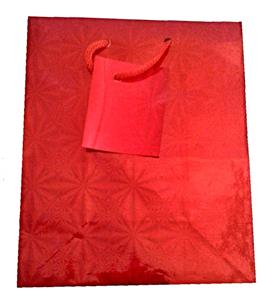 Dárková taška papírová 21x18x7,5 cm - červená