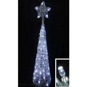 Vánoční kužel stromek 30 LED akryl, 45 cm - studená bílá